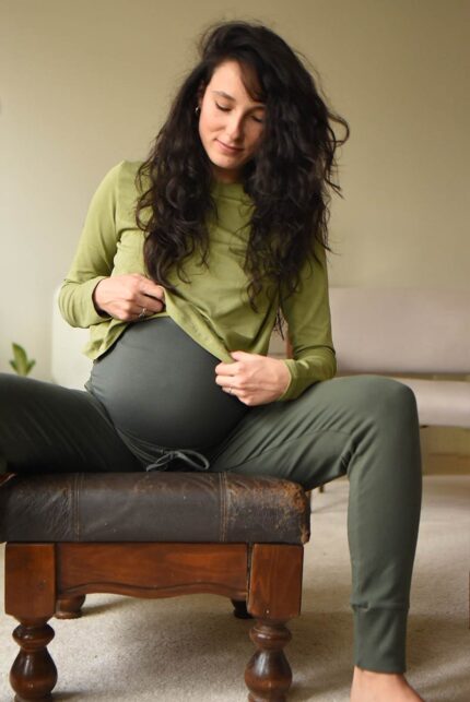 Trenerka za trudnoću i post partum „IRIS” - maslinasto zelena